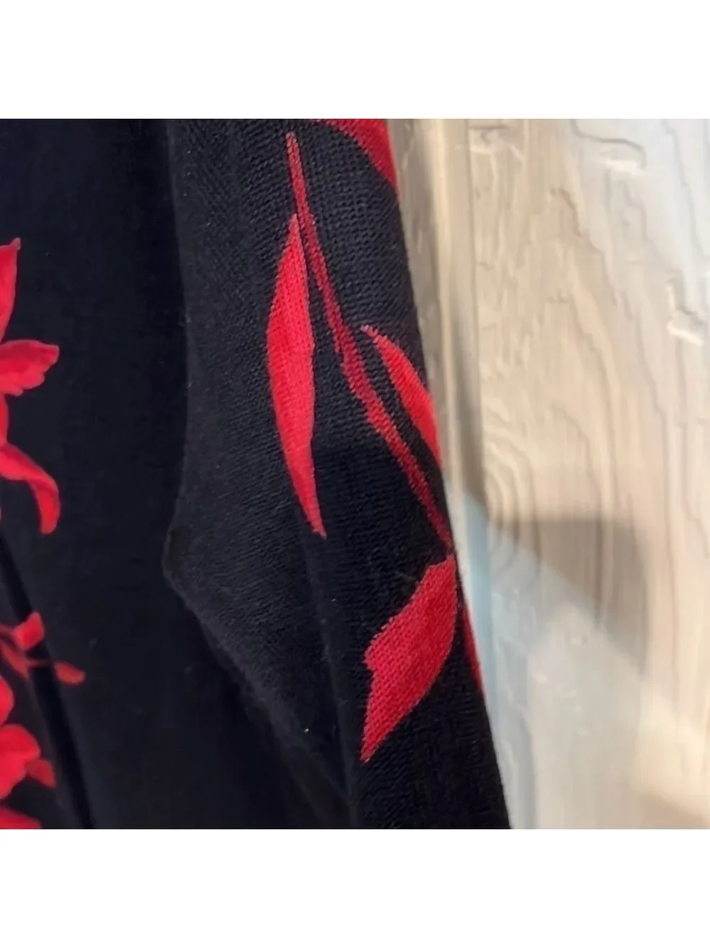 CATHY DANIELS poinsettia flower SWEATER size XL